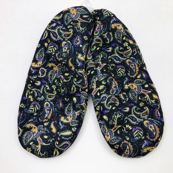 Snoozies Women's Stretch Comfort Skinnies Sketch Black & Purple Paisley Med 7/8 - Picture 5 of 6